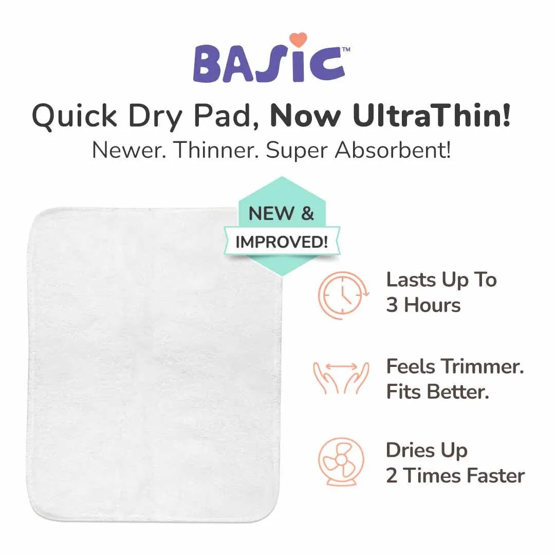 Icecream - BASIC Cloth Diaper, New & Improved with EasySnap & Quick Dry UltraThin Pad