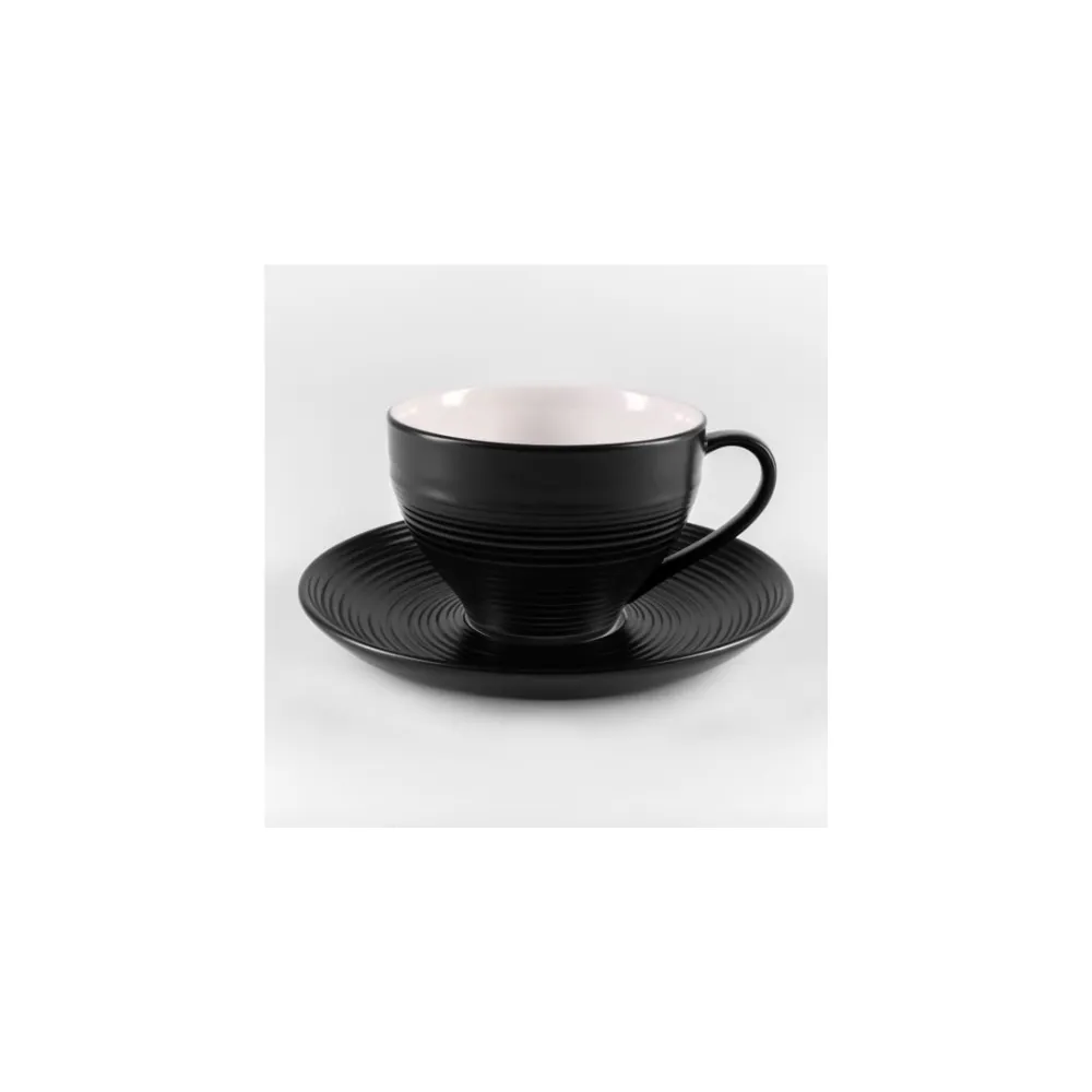 Jan-000079 Jan Blancnoir Black/Cream Cup & Saucer