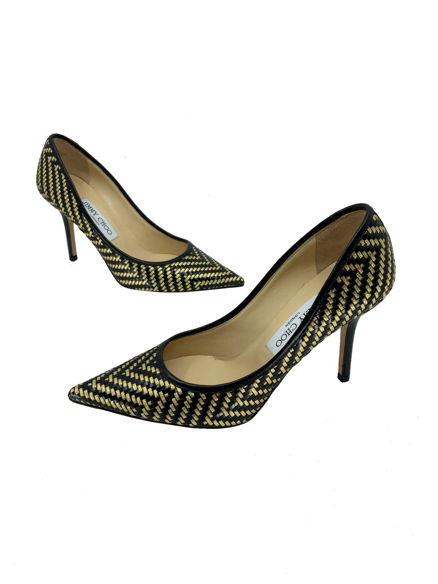 Jimmy Choo Woven leather Abel Pumps Size 7.5