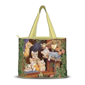 Jürgen Scholz 'Spring Surprise' Cat Quilted Tote