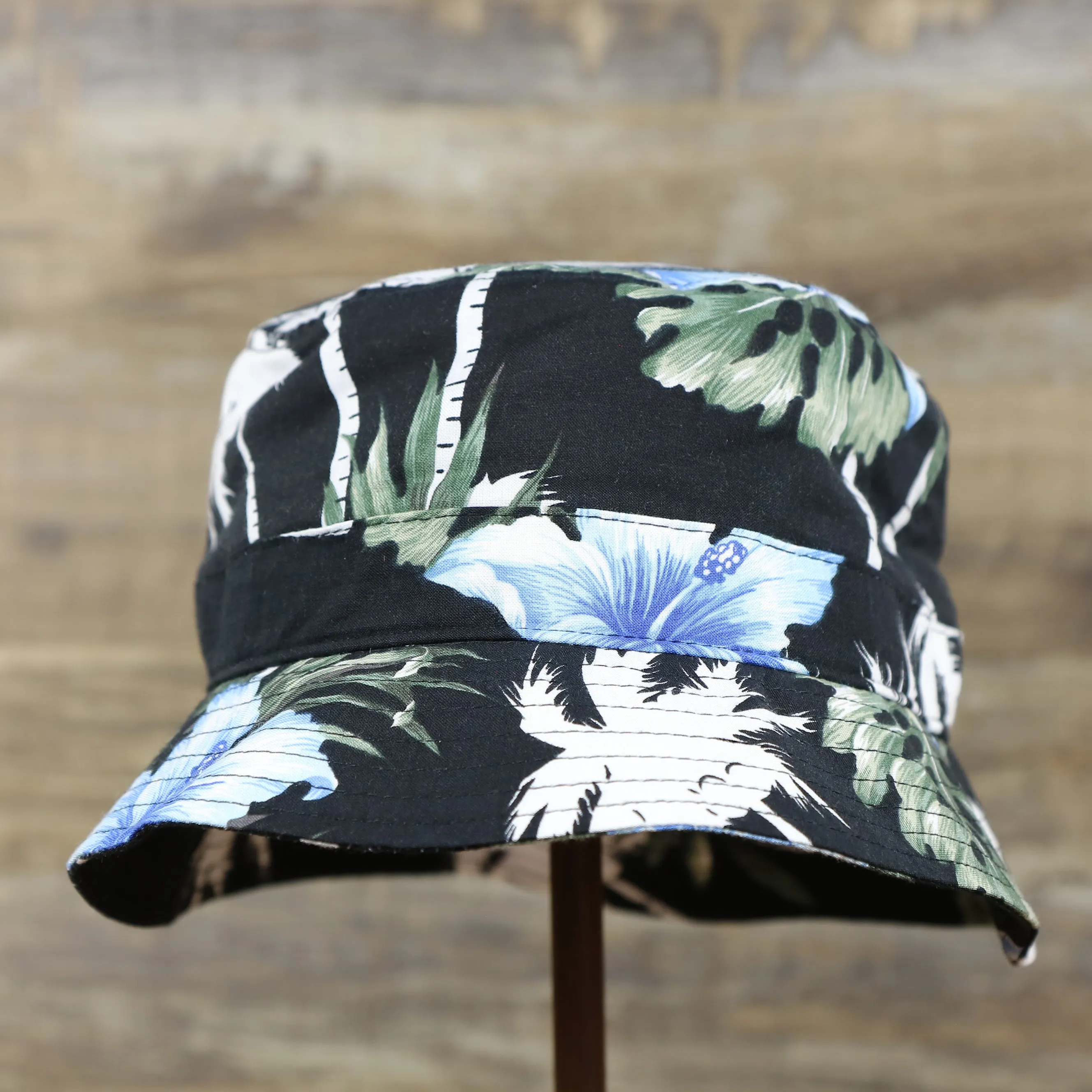 KB ETHOS | BUCKET HAT |  FLORAL DESIGN, BLACK/BLUE, OSFM