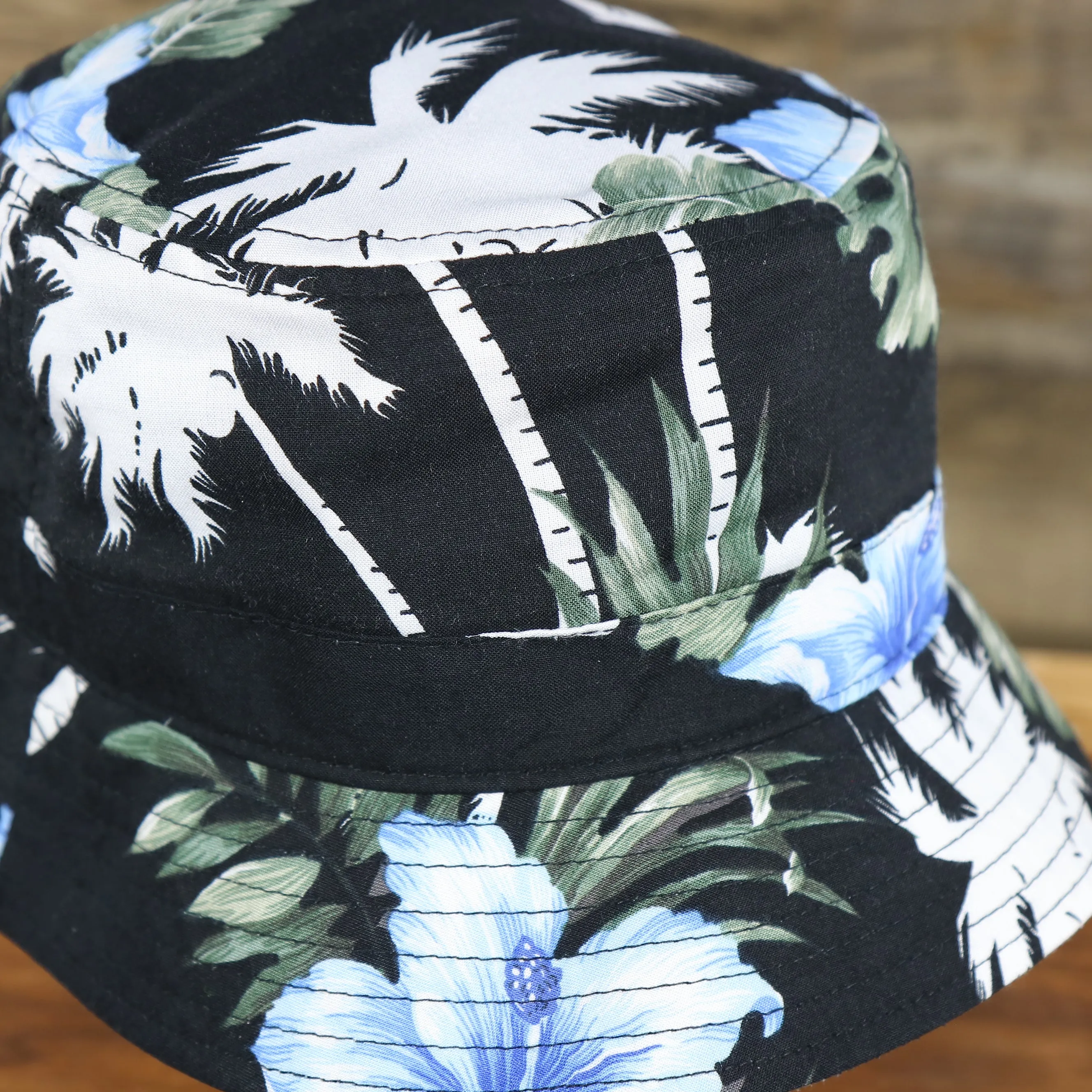 KB ETHOS | BUCKET HAT |  FLORAL DESIGN, BLACK/BLUE, OSFM