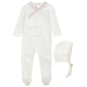 Kipp Baby Blush Double Scallop Stretchie (and bonnet)