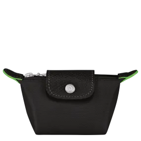 Le Pliage Green Coin purse Black - Recycled canvas