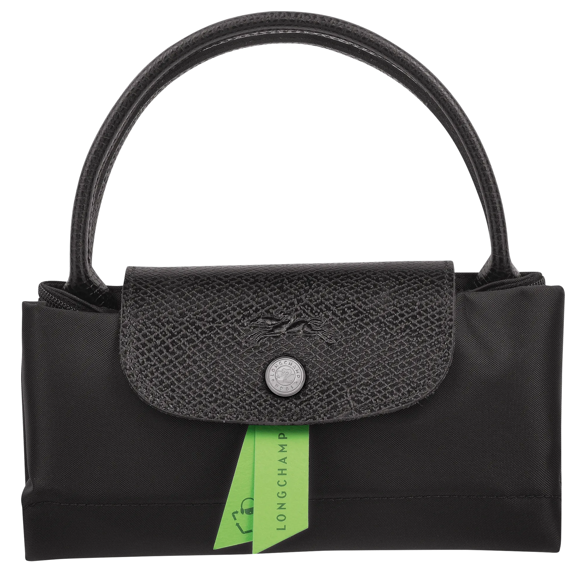 Le Pliage Green S Handbag Black - Recycled canvas