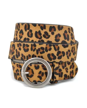 Leopard Print Leather Belt