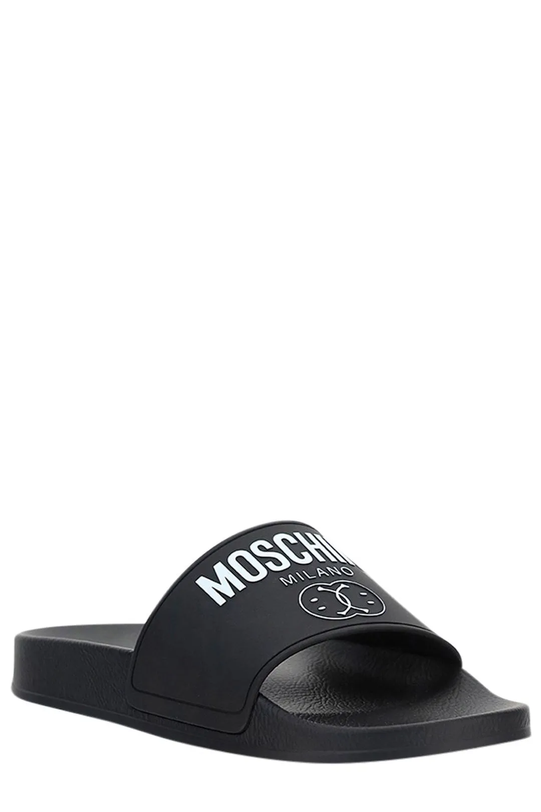 Moschino Logo Printed Slip-On Sandals