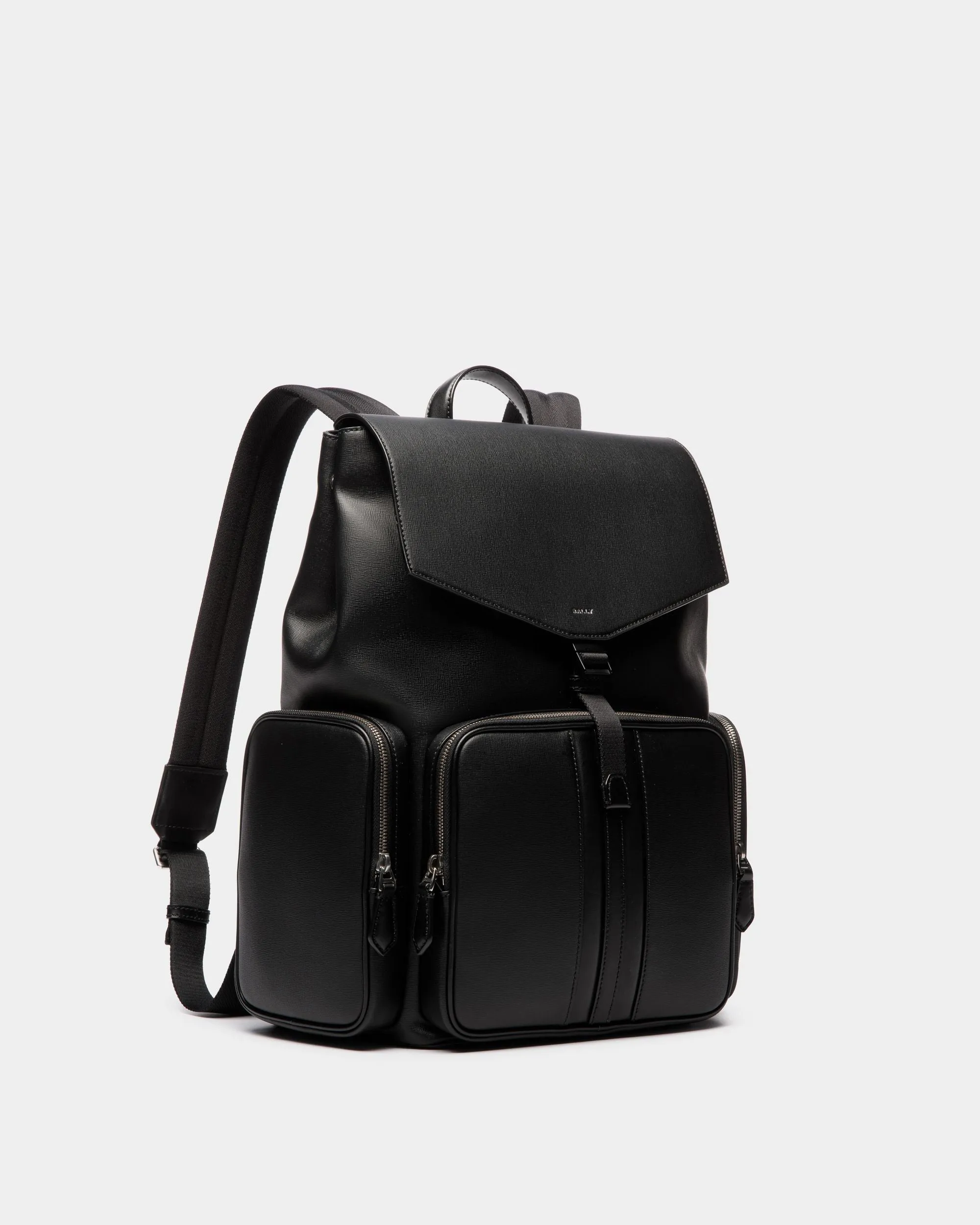 Mythos Backpack In Black Recycled Leather 