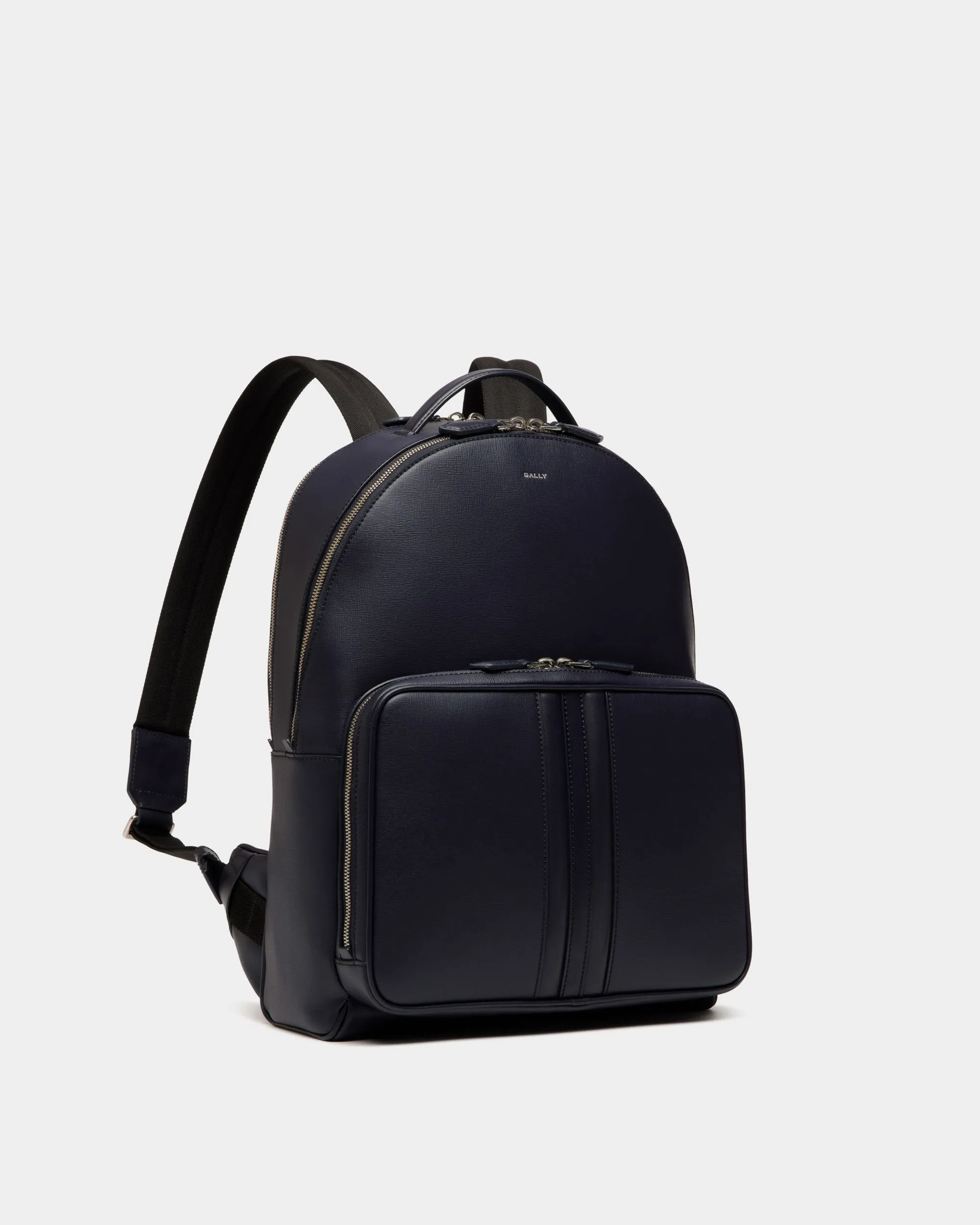 Mythos Backpack in Navy Blue Recycled Leather 