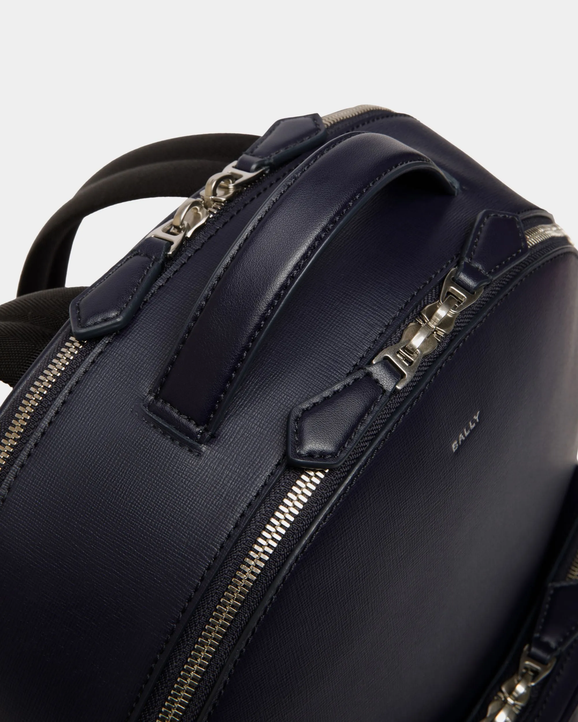 Mythos Backpack in Navy Blue Recycled Leather 