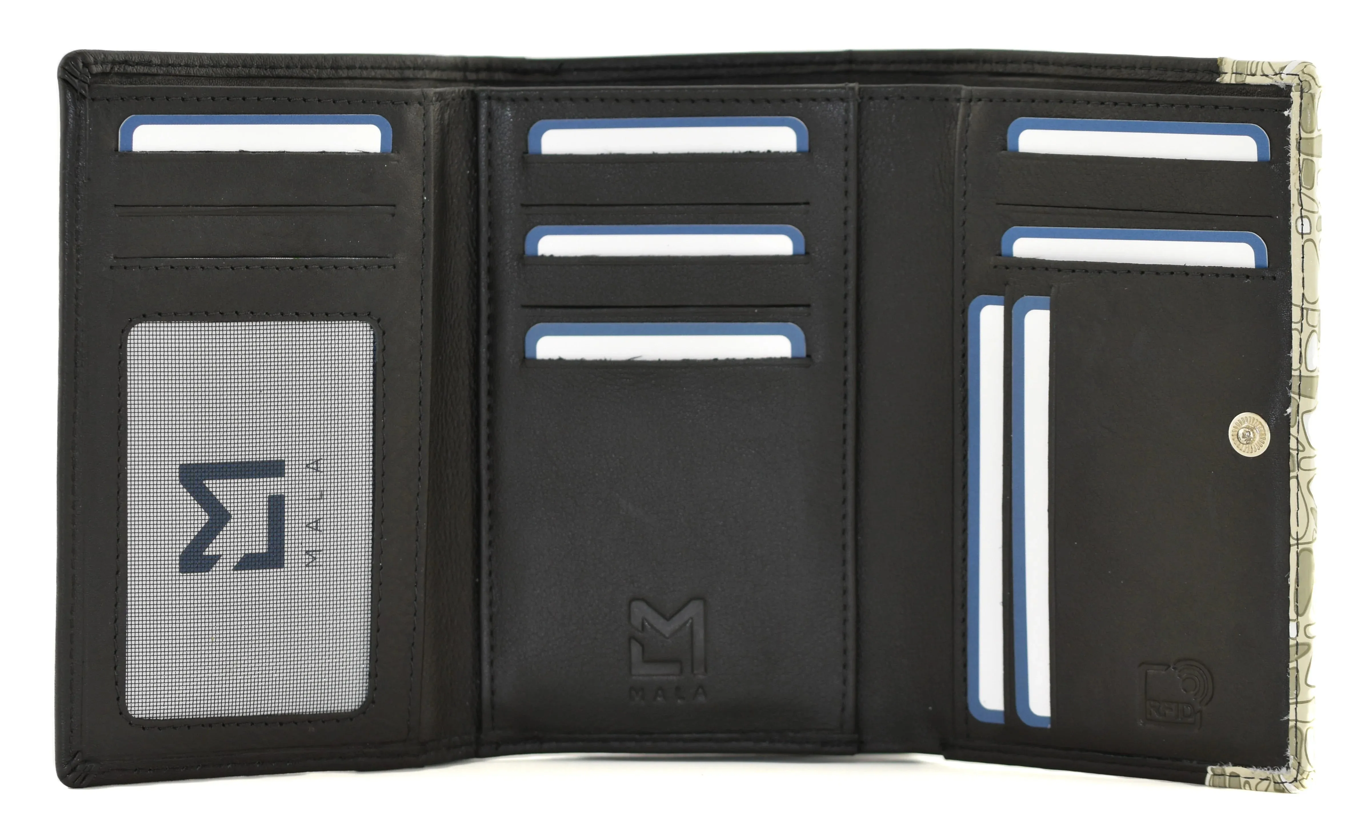 *NEW IN* Mala - Bella Family Black Tri Fold Purse with RFID