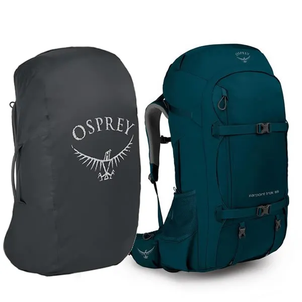 Osprey Farpoint Trek 55 Litre Trek and Travel Back Pack with Free Aircover/Raincover