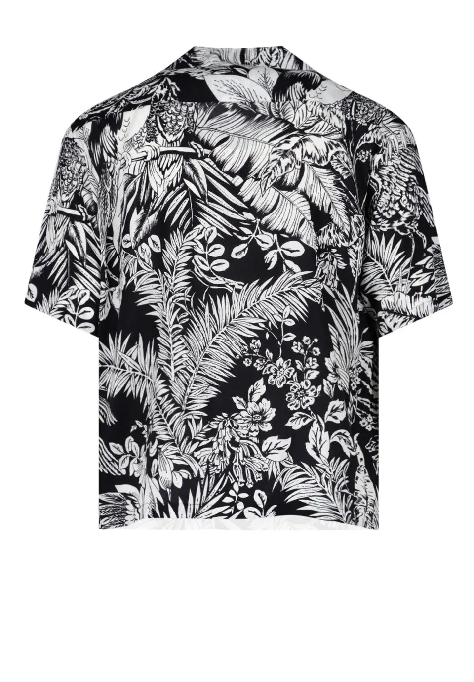 Palm Angels Jungle-Print Straight Hem Shirt