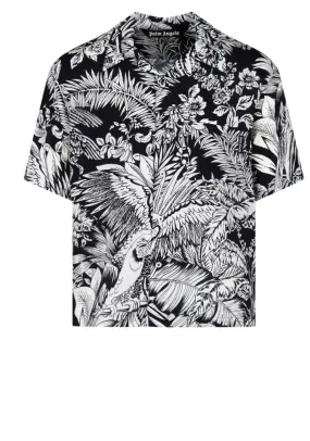 Palm Angels Jungle-Print Straight Hem Shirt