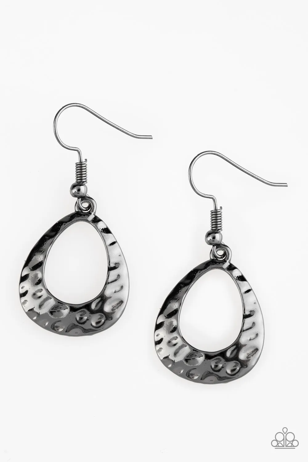 Paparazzi Radiantly Rugged - Black Earrings