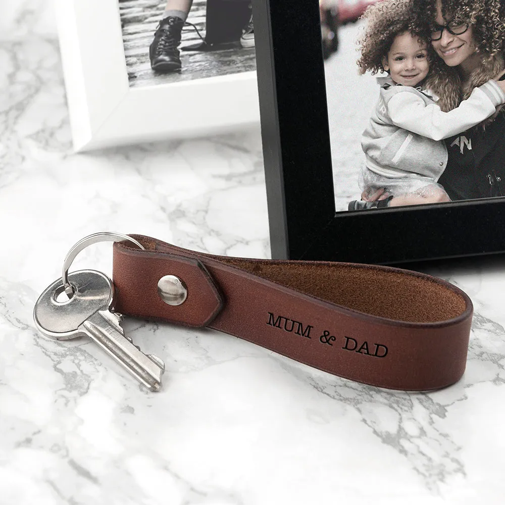 Personalised Leather Keyring