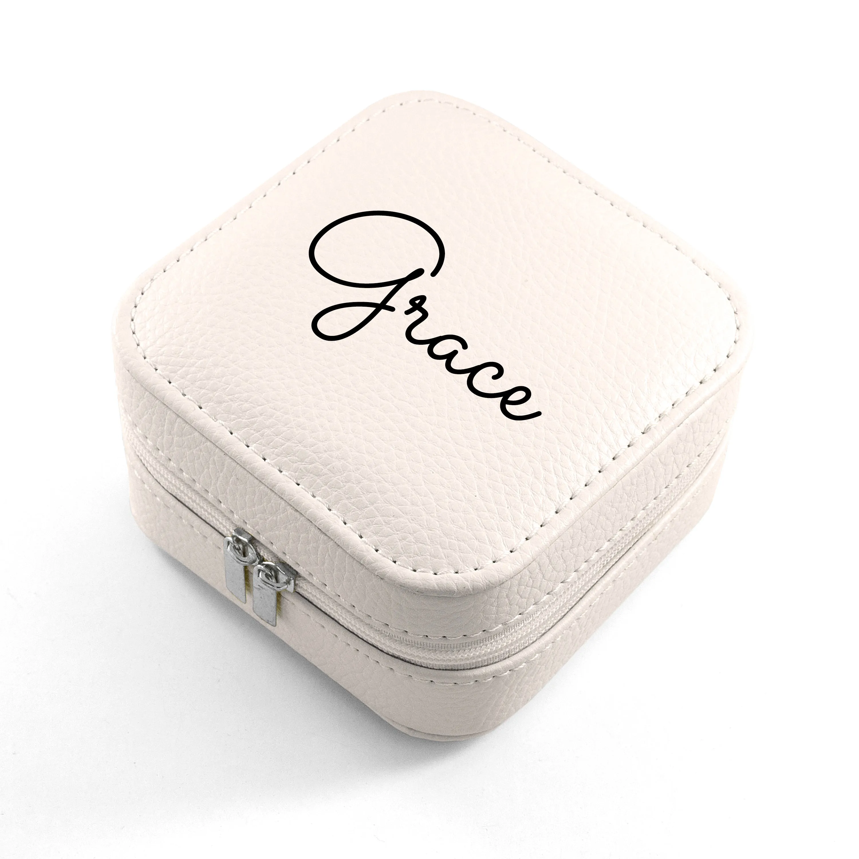 Personalised Travel Powder Pink Jewellery Case