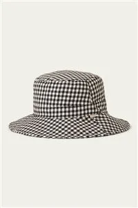 PETRA PACKABLE BUCKET HAT BLACK GINGHAM