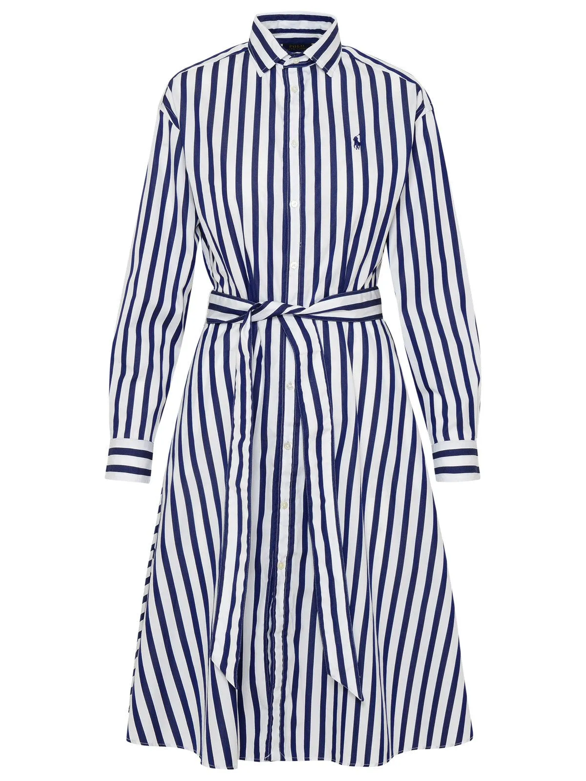 Polo Ralph Lauren Striped Logo Embroidered Shirt Dress