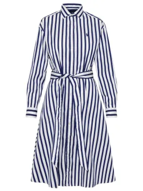 Polo Ralph Lauren Striped Logo Embroidered Shirt Dress