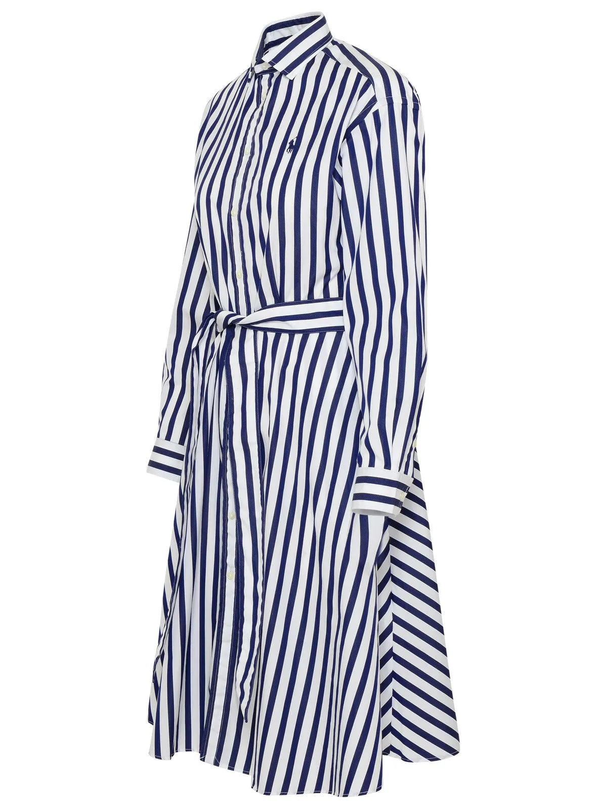 Polo Ralph Lauren Striped Logo Embroidered Shirt Dress