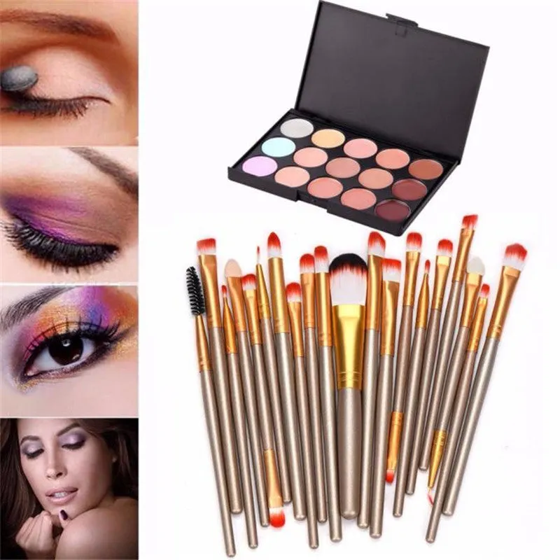 Professional Concealer Palette 15 Colors Makeup Facial eyebrow Camouflage Cream Palette base Palettes +20pcs Makeup Brushes