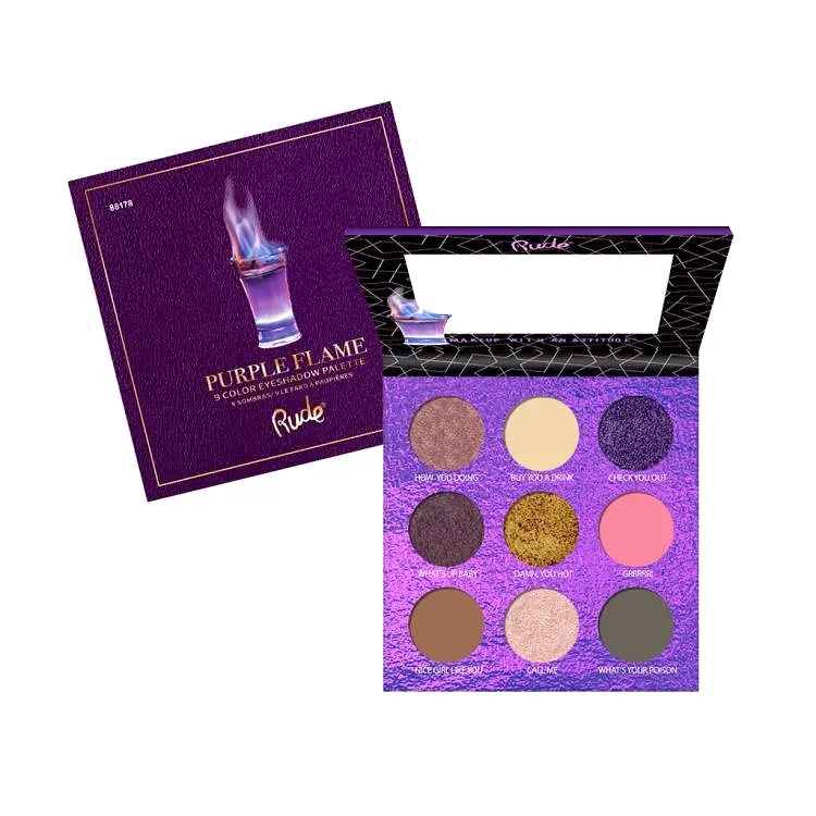 RUDE Cocktail Party 9 Eyeshadow Palette Purple Flame