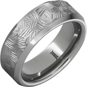 Rugged Tungsten Thicket Hand Engraved Ring