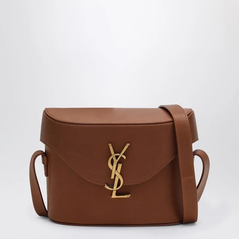 SAINT LAURENT Elegant Brick-Colored Small Shoulder Handbag