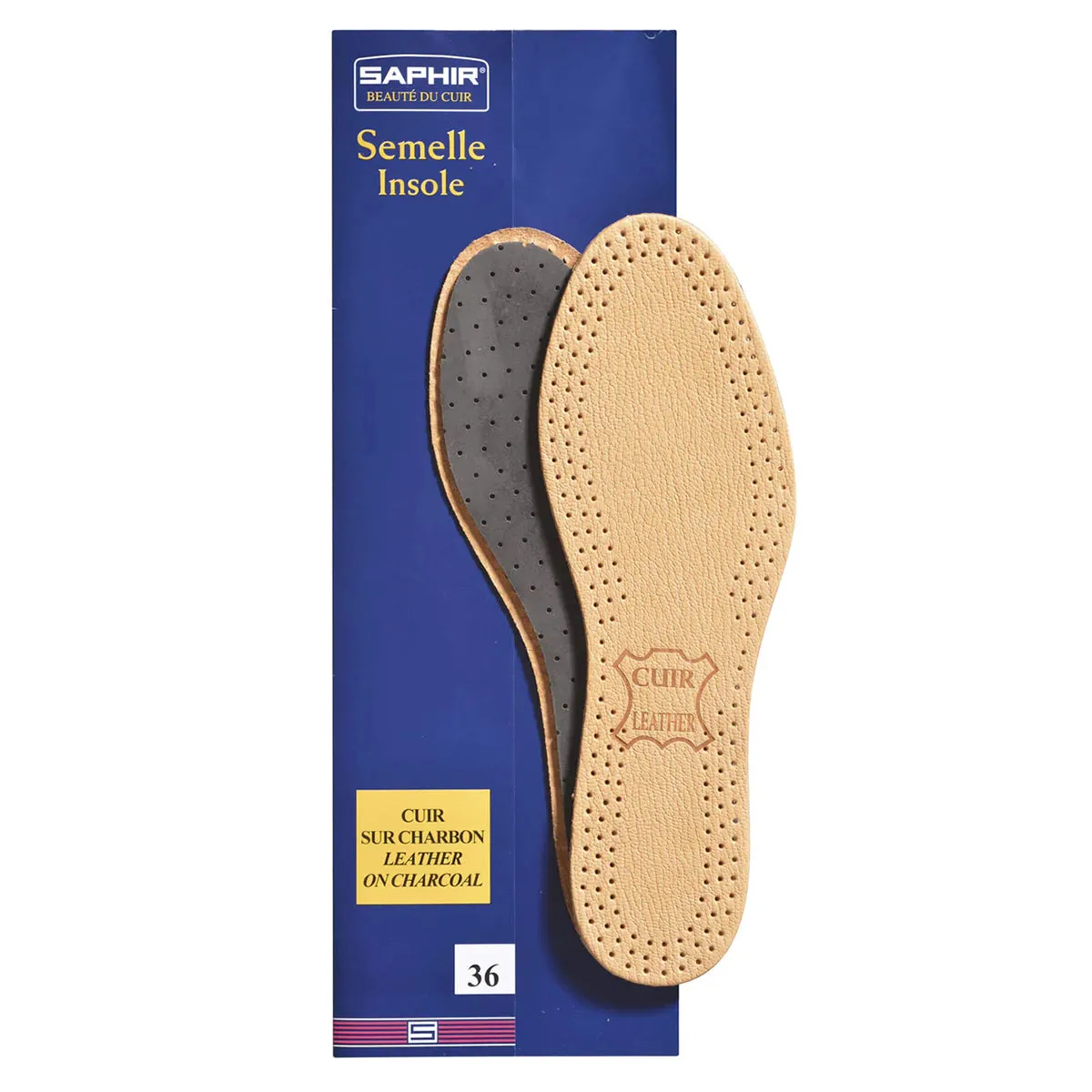 Saphir Vegetable Tanned Leather Insoles - Classic Round Toe Fit