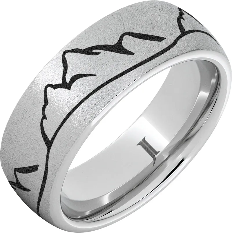 Serinium Men's Mountain Scene Ring