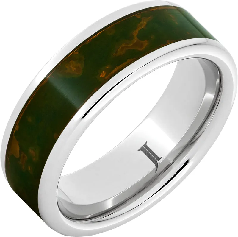 Serinium Royal Copper Ring with Dark Green Patina