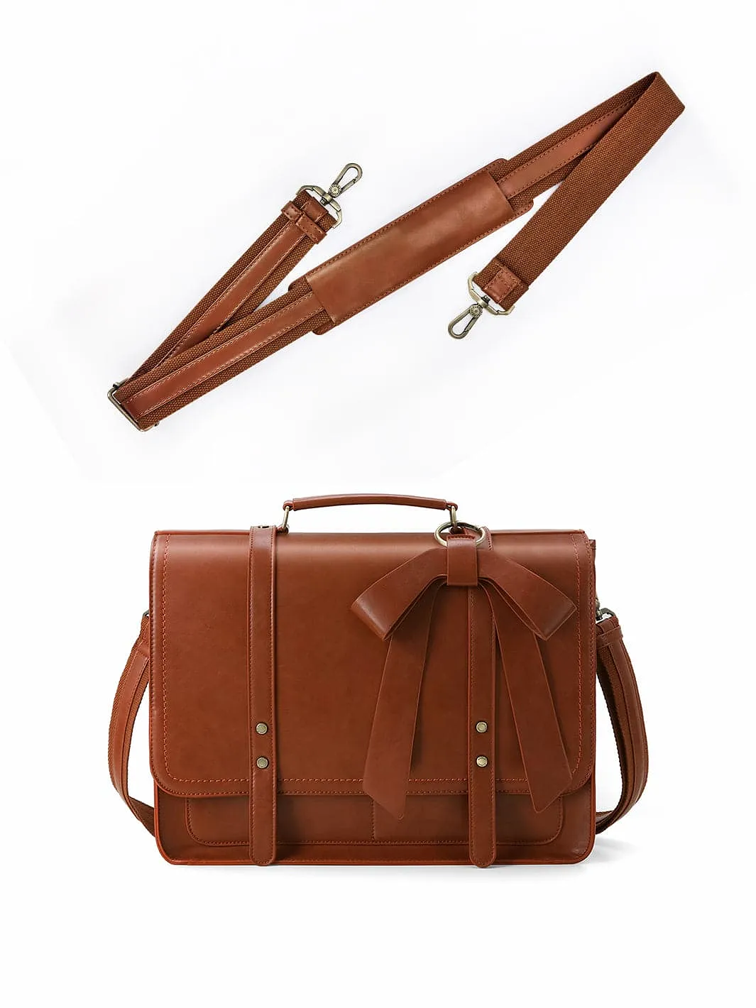 Shoulder Strap of PU Detachable Bow Big Briefcase