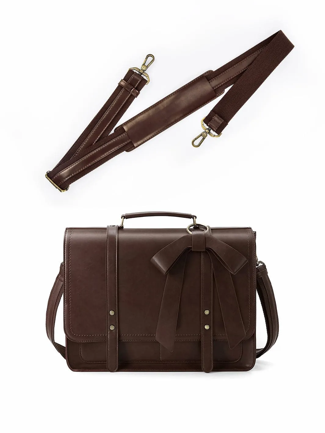 Shoulder Strap of PU Detachable Bow Big Briefcase