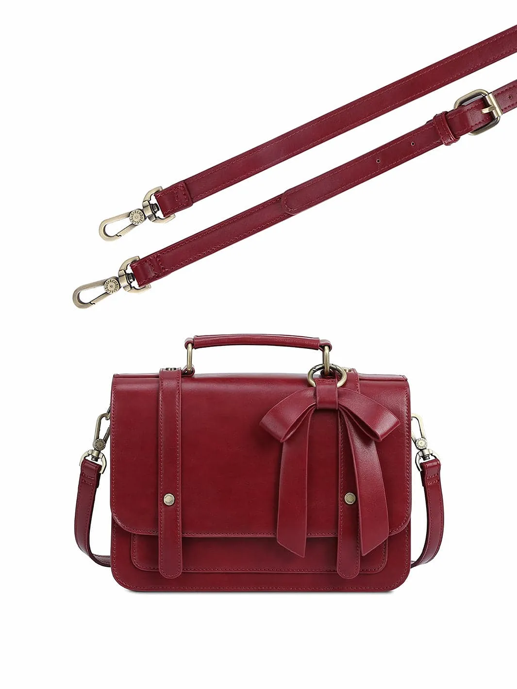 Shoulder Strap of Women's Vintage Bow Small Briefcase