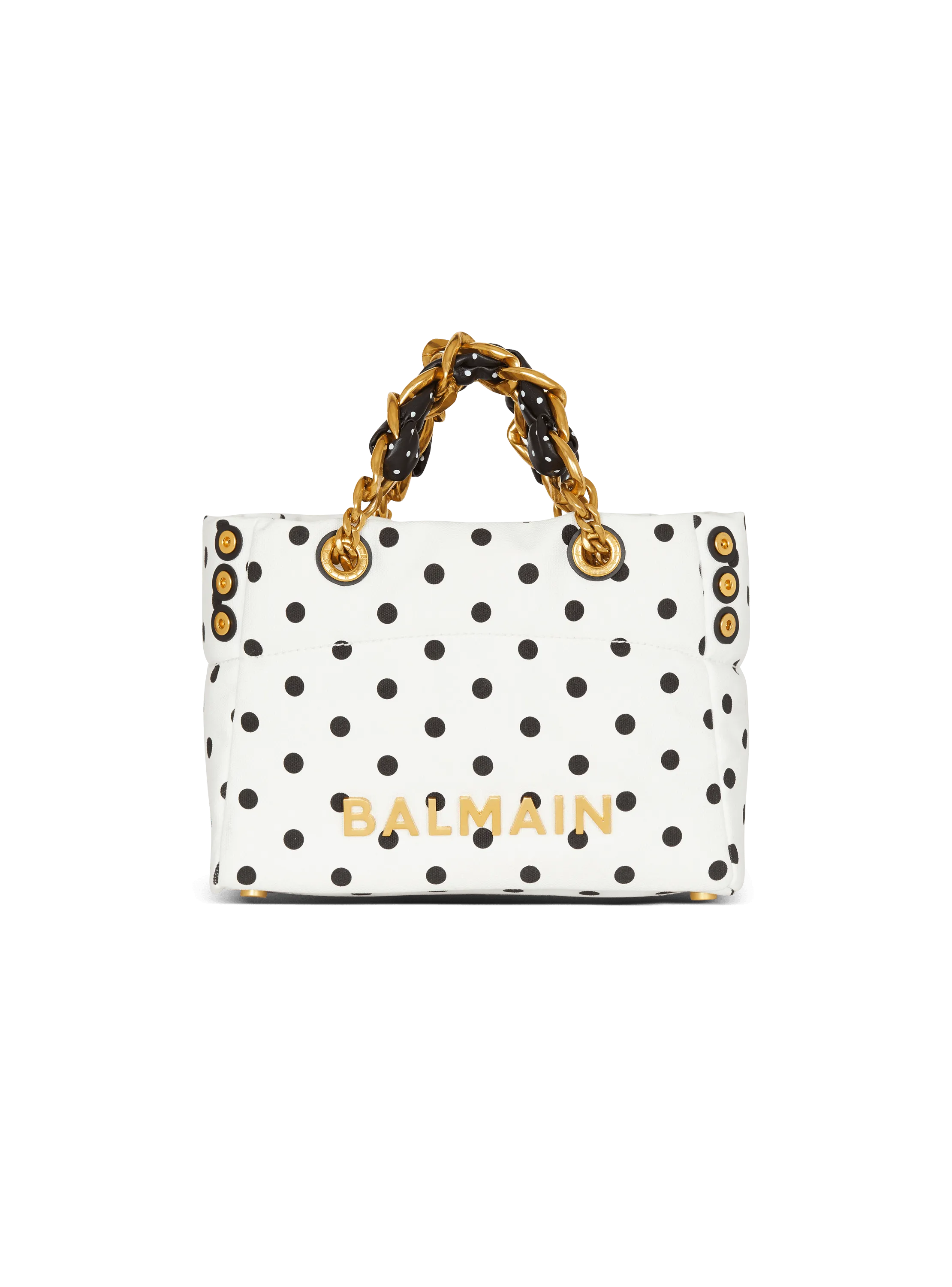 Small 1945 Soft tote bag in polka dot canvas