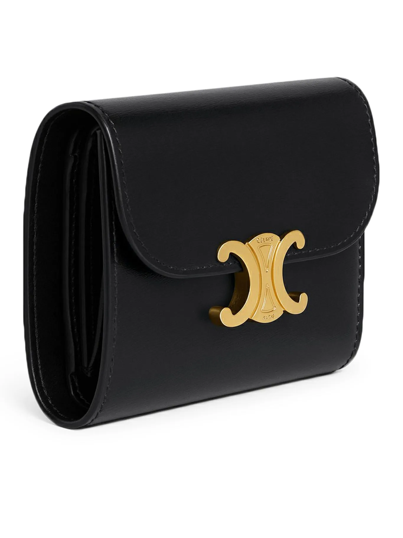 SMALL TRIOMPHE WALLET IN GLOSSY CALFSKIN