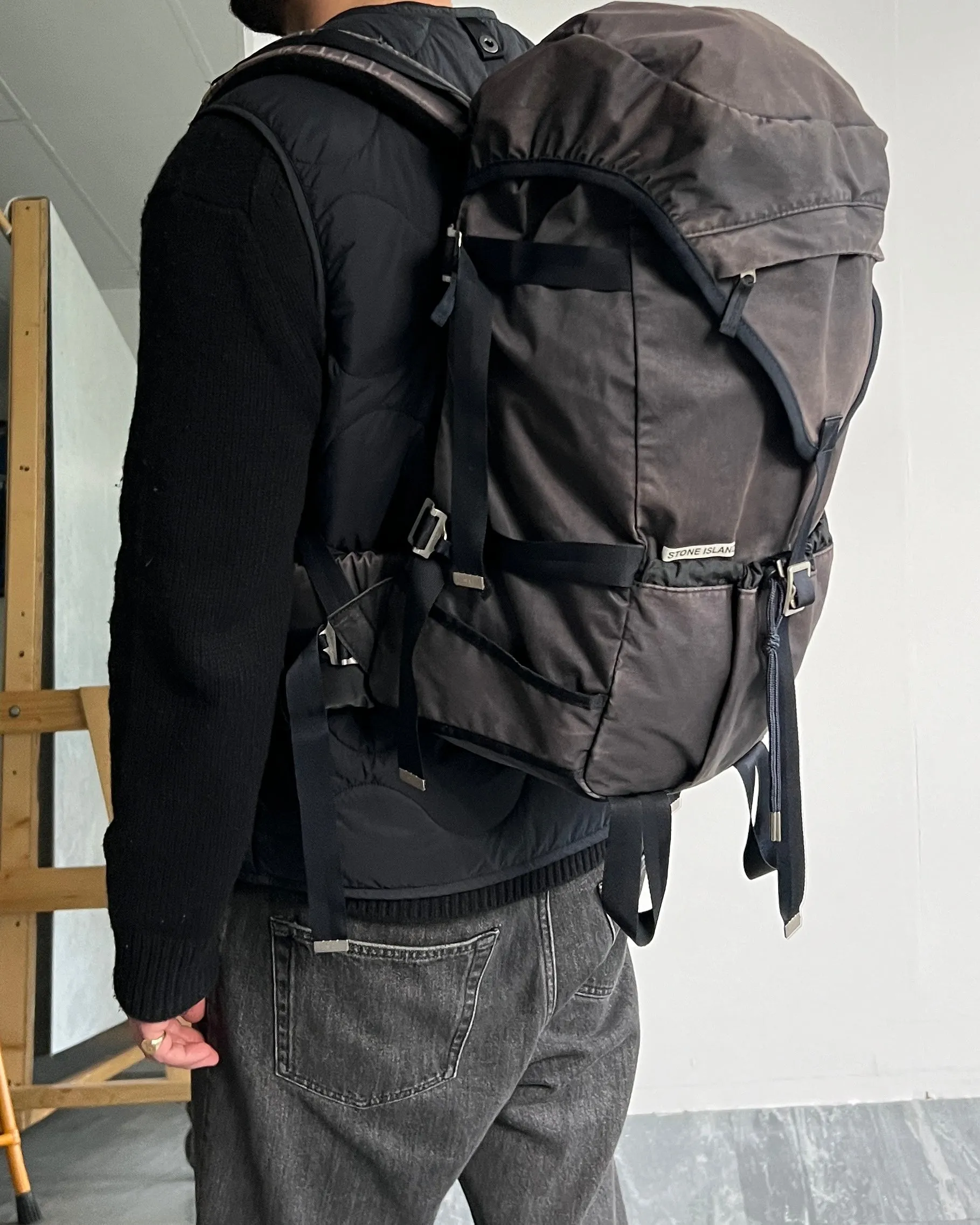 SS/00 Stone Island Spell Out Hiking Backpack (One Size)