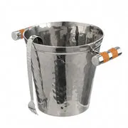 Stainless Steel & Shagreen Ice Bucket with Tongs