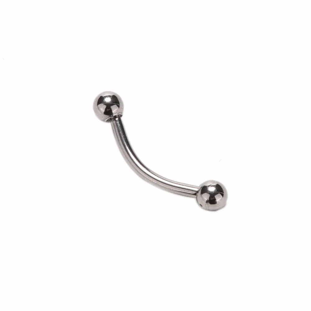 Stainless Steel Curved Barbell Ball Eyebrow Ring Eyebrow Piercing Nose Lip Tongue Ring S 4 Colors Body Jewelry SM6