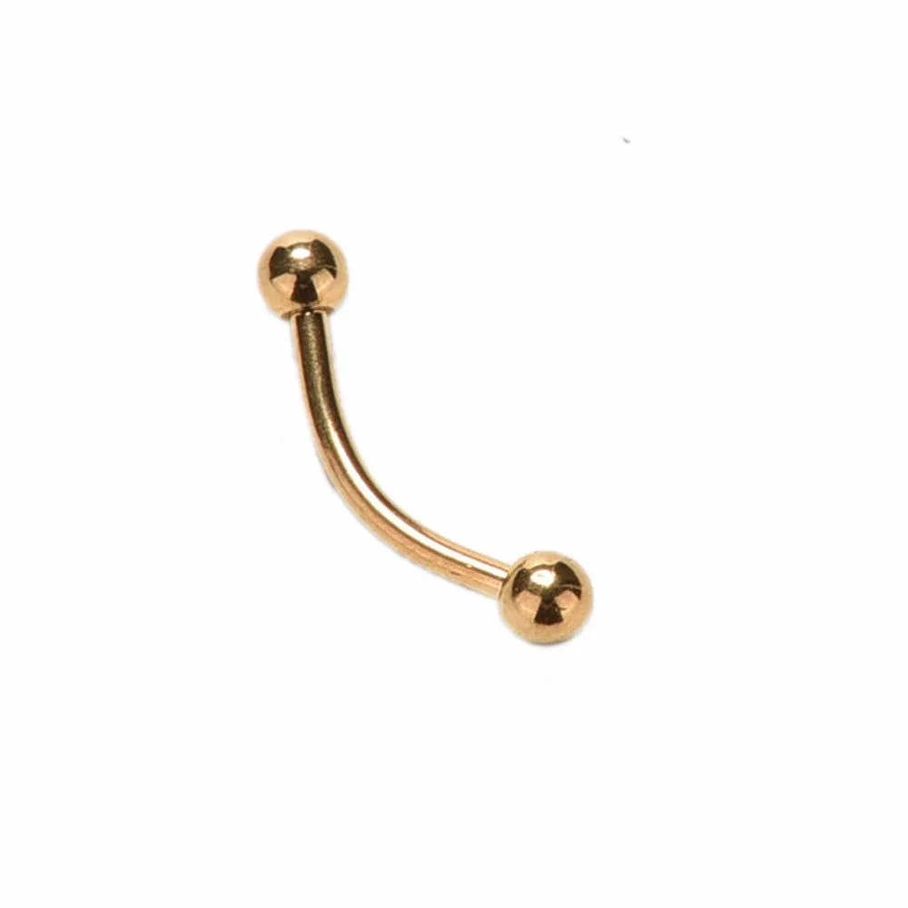 Stainless Steel Curved Barbell Ball Eyebrow Ring Eyebrow Piercing Nose Lip Tongue Ring S 4 Colors Body Jewelry SM6