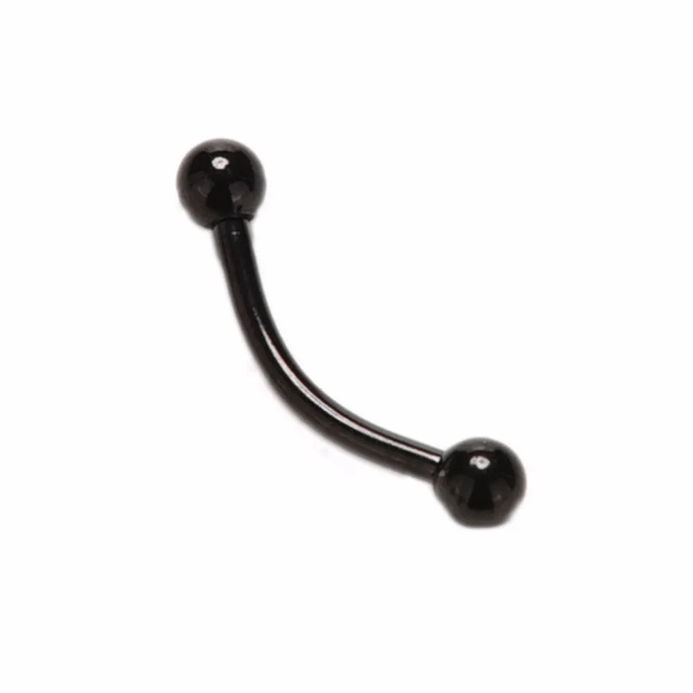 Stainless Steel Curved Barbell Ball Eyebrow Ring Eyebrow Piercing Nose Lip Tongue Ring S 4 Colors Body Jewelry SM6