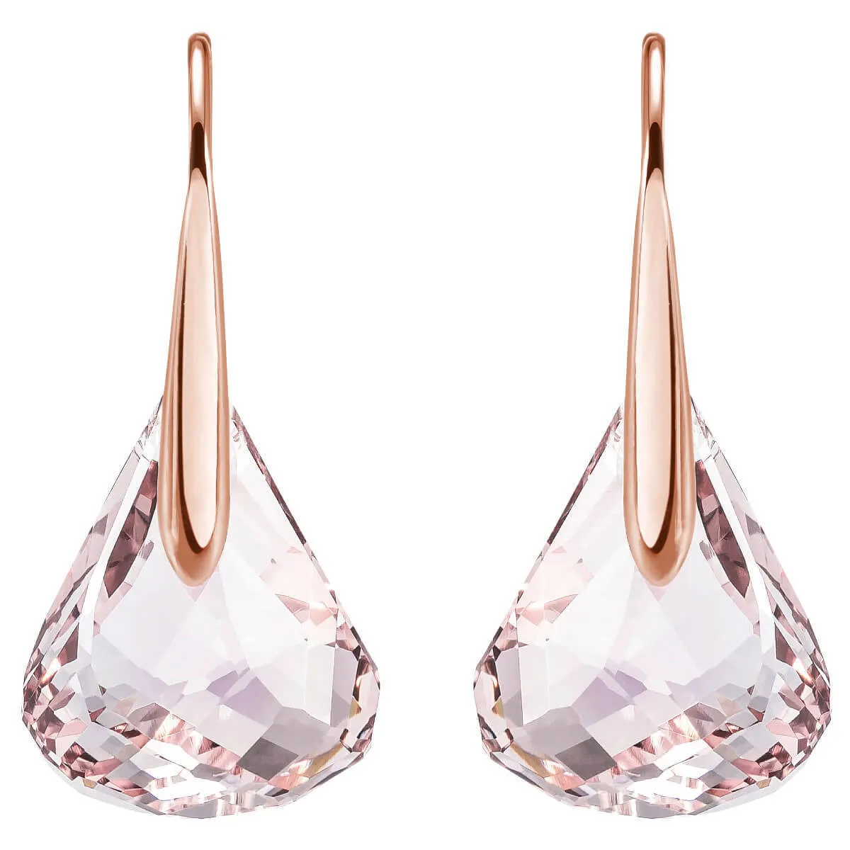 Swarovski Crystal LUNAR BLUSH Water Droplets Pierced Earrings Rose Gold 1054614