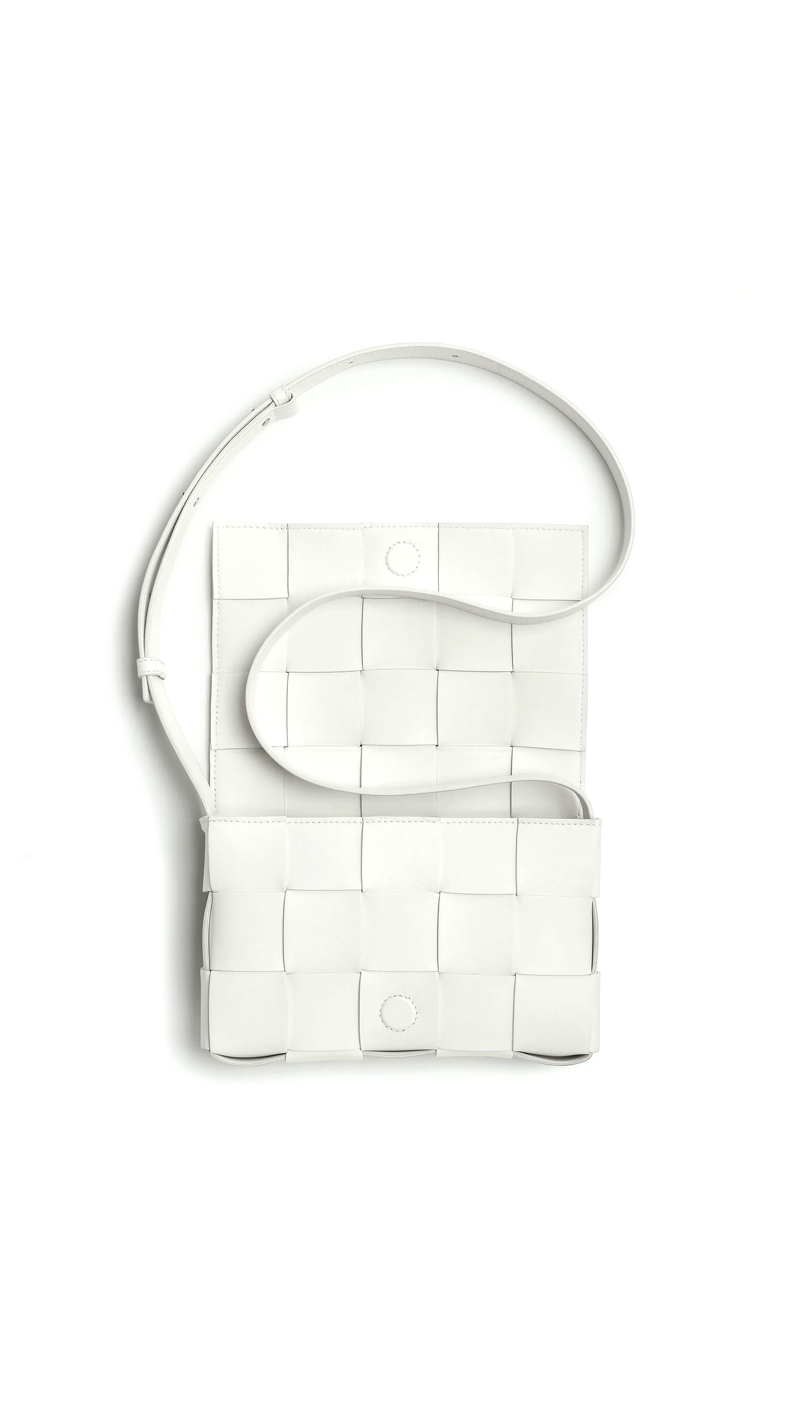 The Cassette Leather Crossbody Bag - White