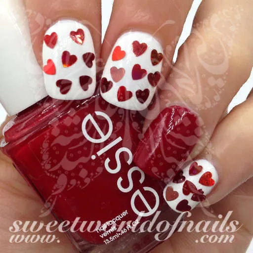 Valentine's Day Nail Art Red Mini Hearts Nail Decoration