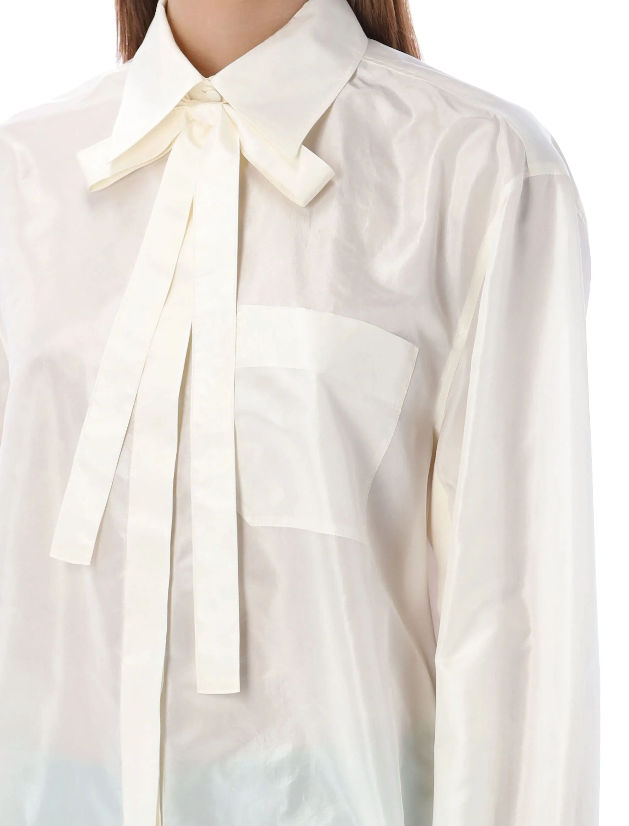 Valentino Washed Necktie Detailed Shirt