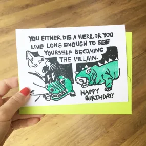 Villain Hand-printed Cat Card