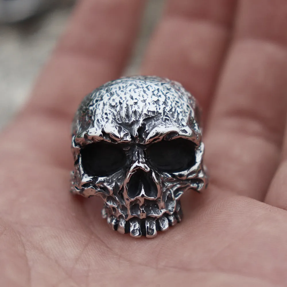 Vintage Stainless Steel Rugged Skull Rings