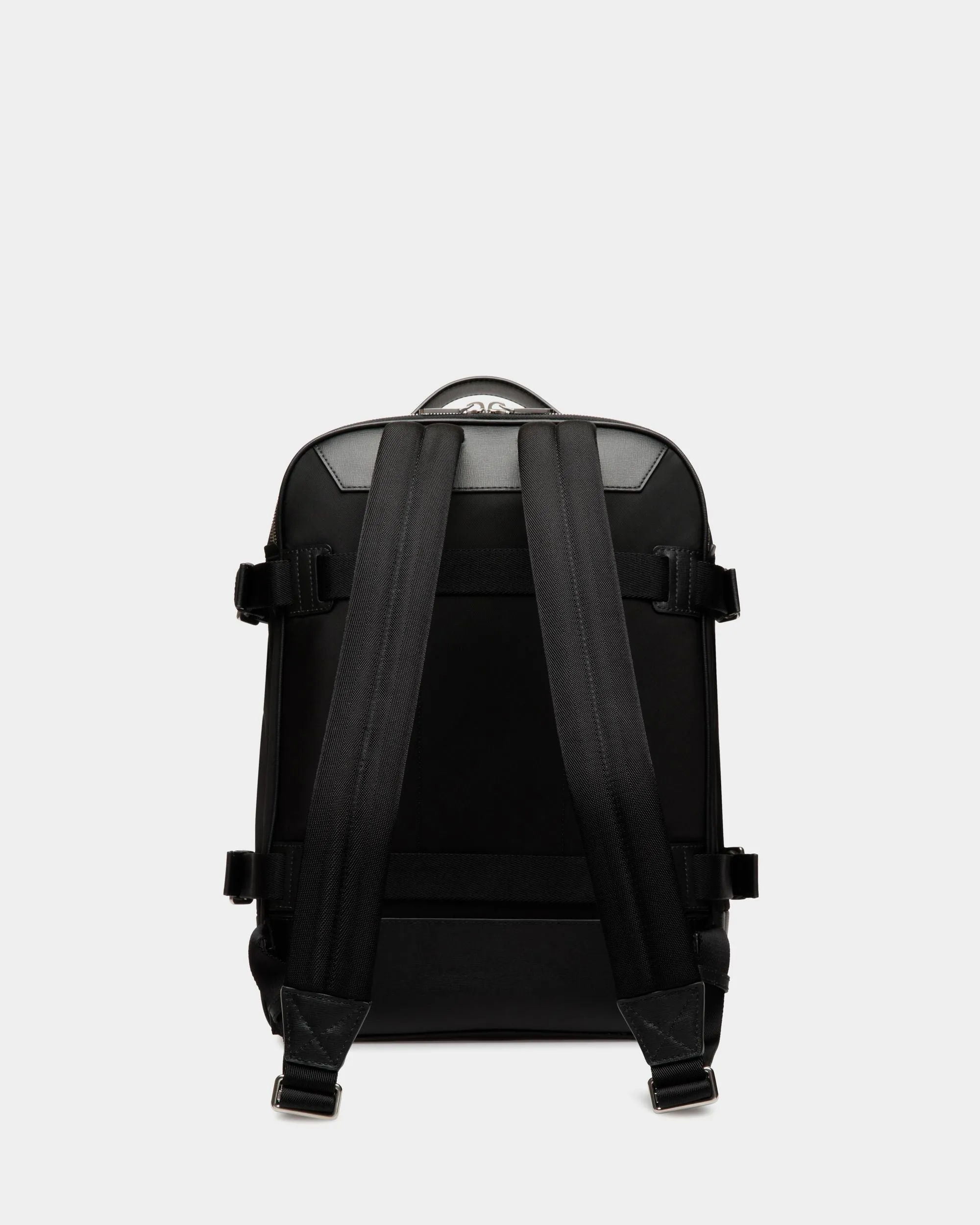 Vogel Backpack In Black Nylon And Recycled Leather 