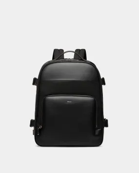 Vogel Backpack In Black Nylon And Recycled Leather 